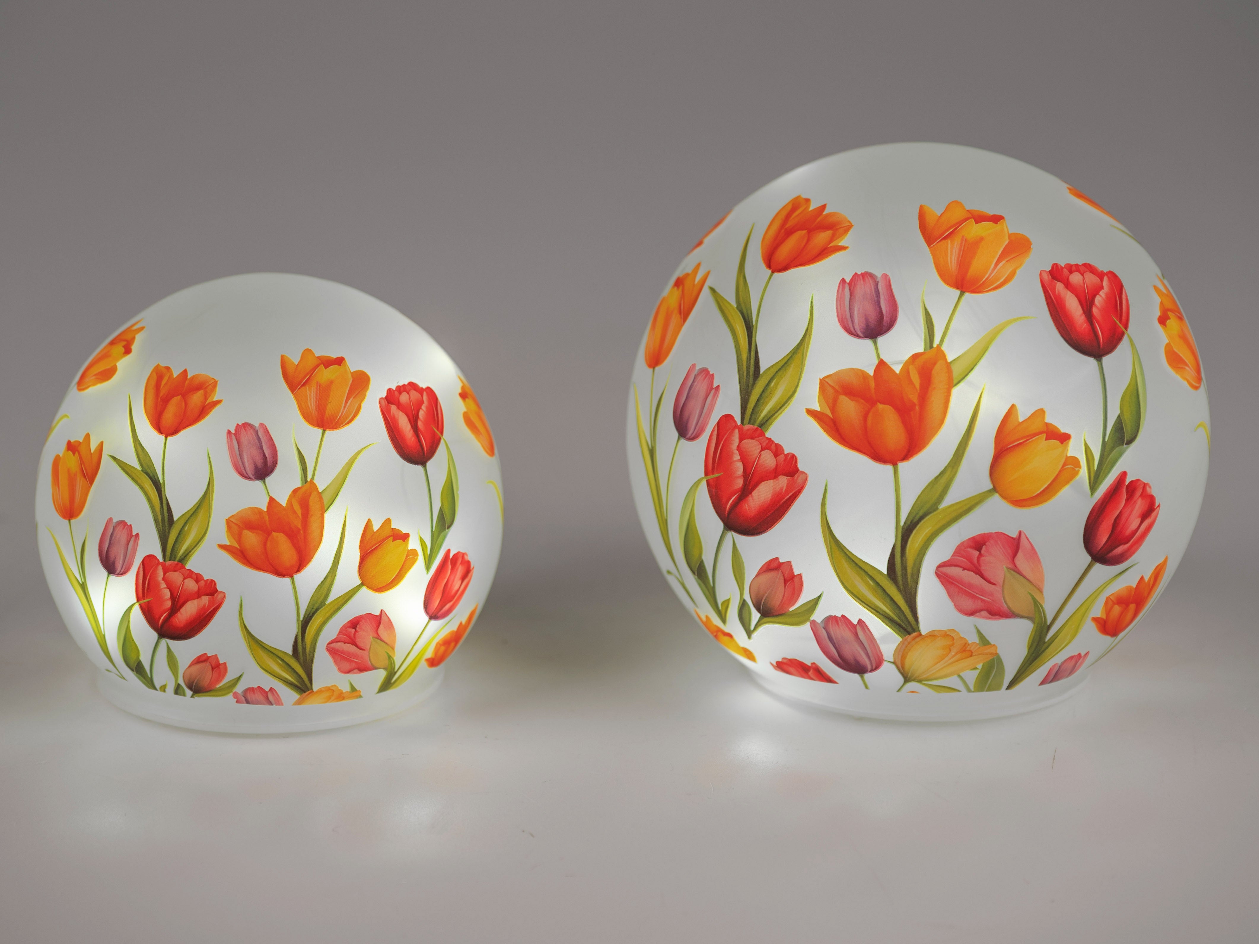Deko Lichtkugel LED mit Tulpendekor