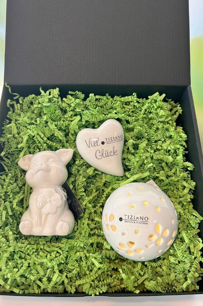 Geschenkbox Lichtkugel Pallina LED+Gigi+Amore Viel Glück