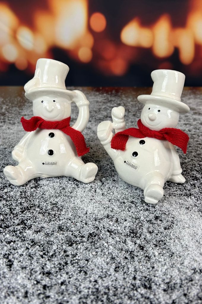 Deko 2er Set Schneemann Carlo mit rotem Schal
