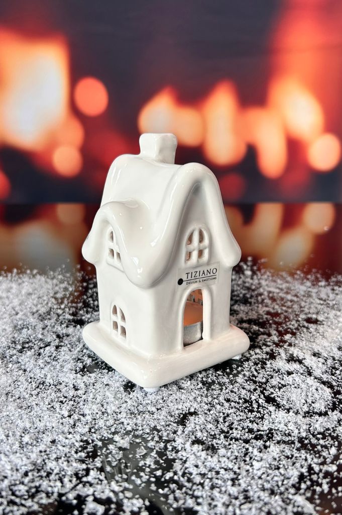 D4 Deko Teelichthaus Donino creme-weiß