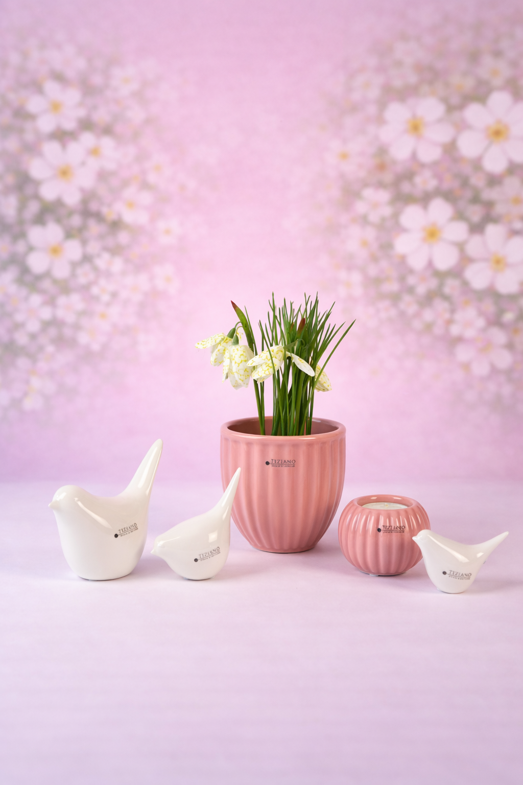 Dekoset Vogelgezwitscher rosa