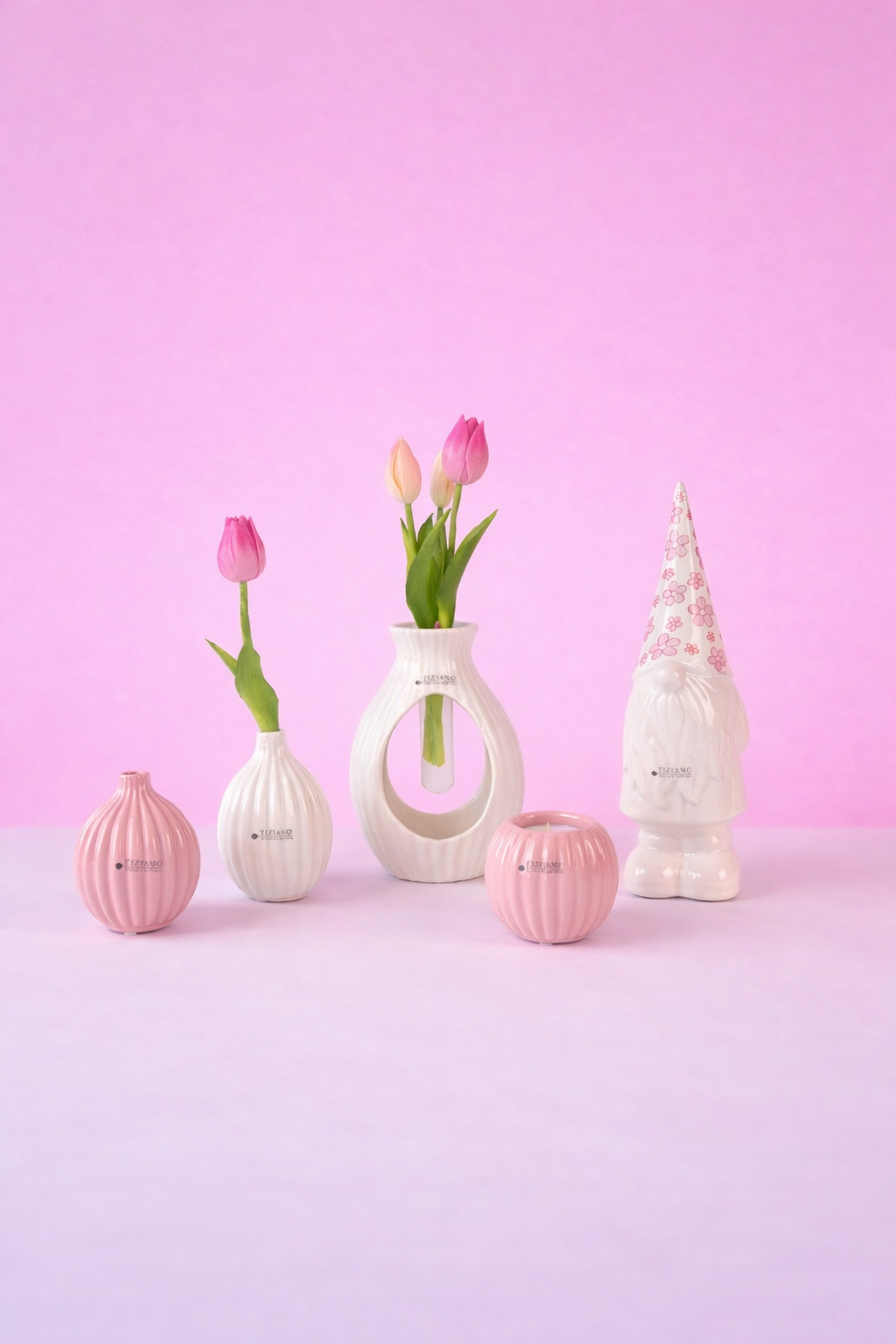 Dekoset Zwerg Geraldo+Prisma rosa