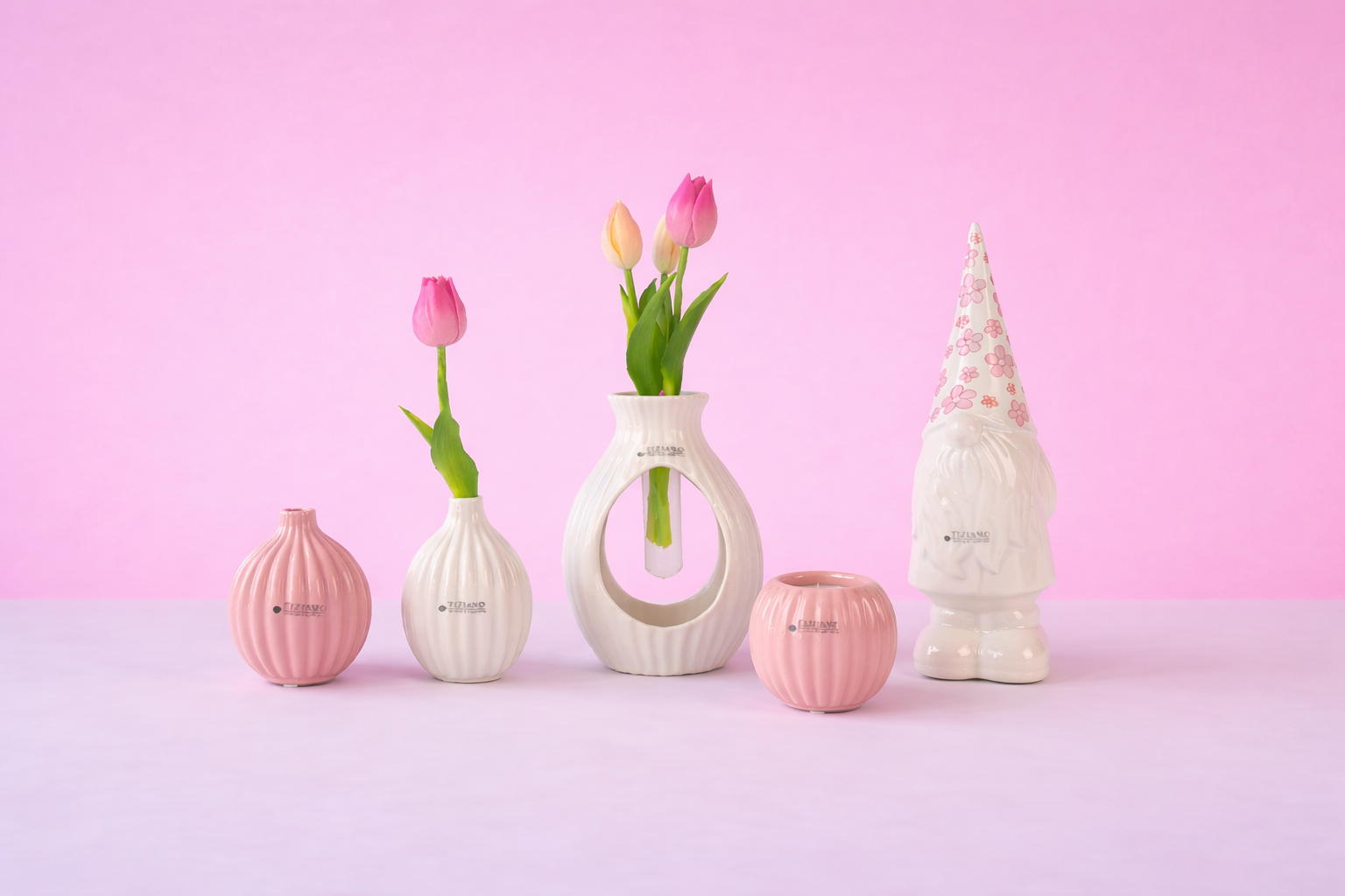 Dekoset Zwerg Geraldo+Prisma rosa