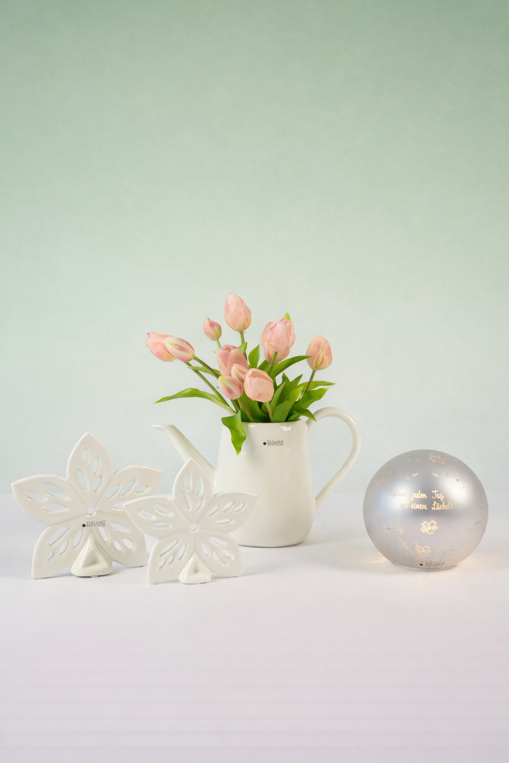 Dekoset Giesskanne Ravello+Blume Elara+Lichtkugel Vaiano