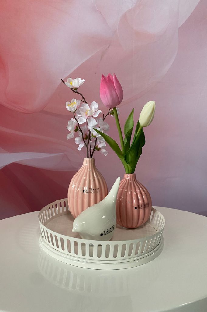 Dekoset Vasen Prisma rosa auf Canneto