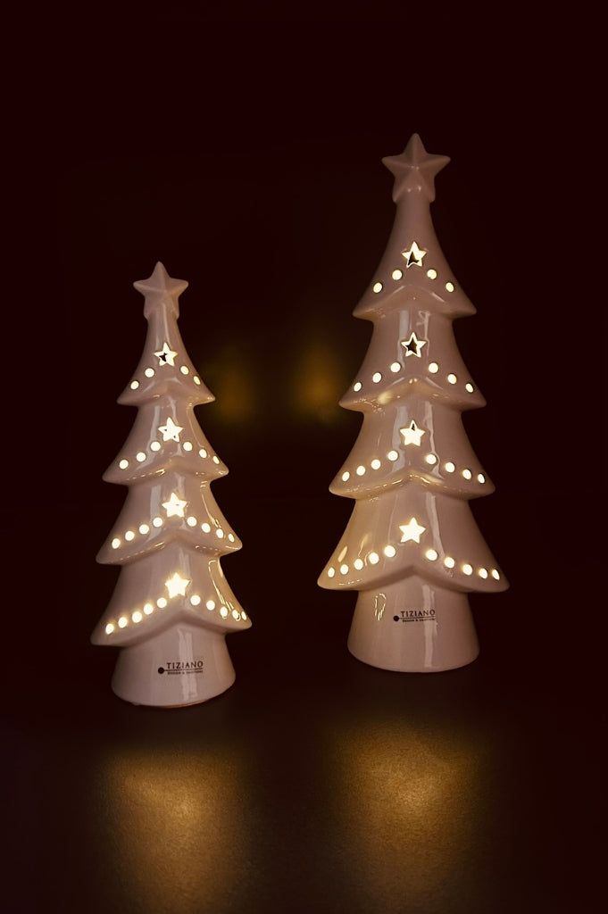 Dekobaum Medora LED creme-weiß