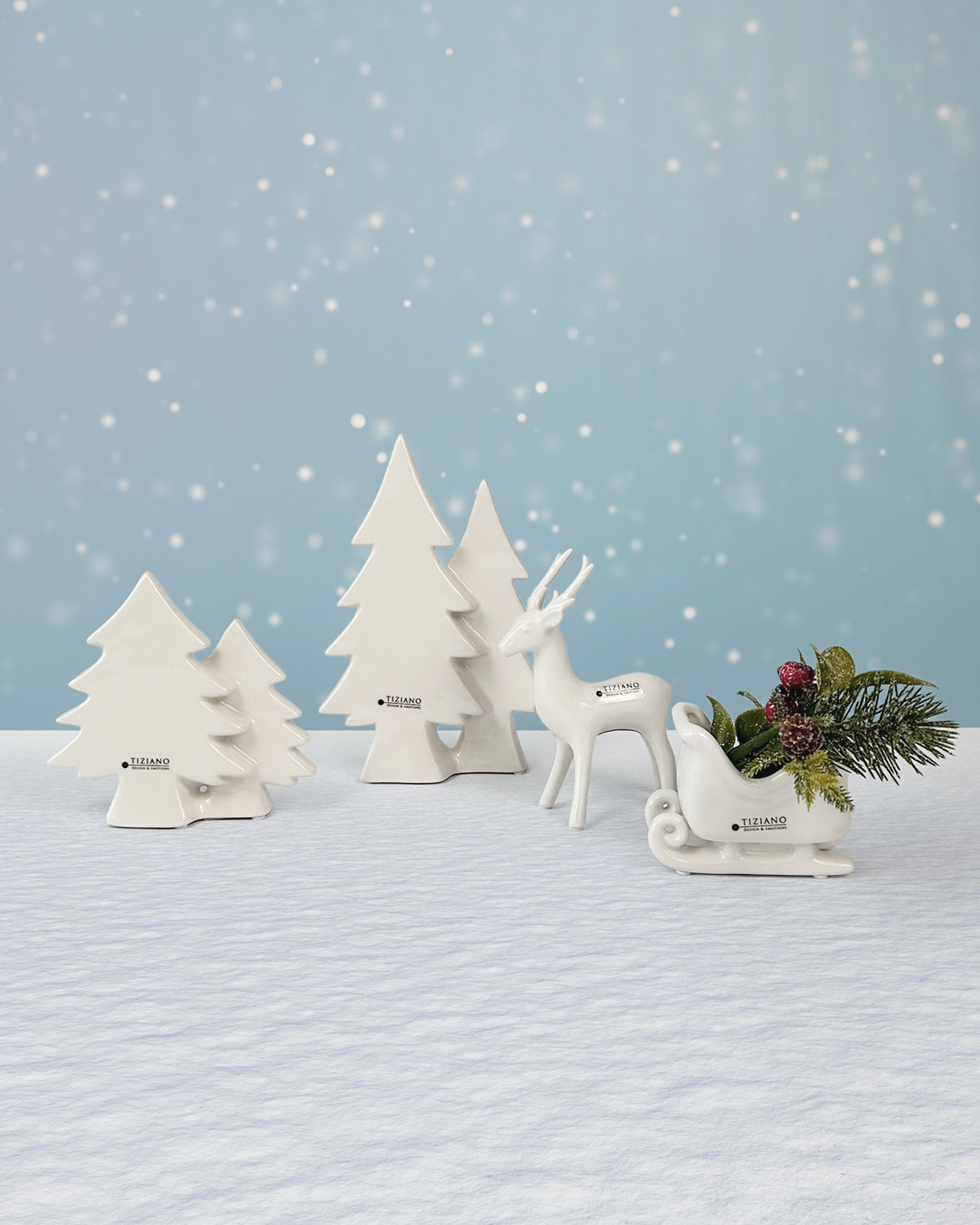 Dekoset Baum Adelmo+Hirsch Riola+Schlitten Avello