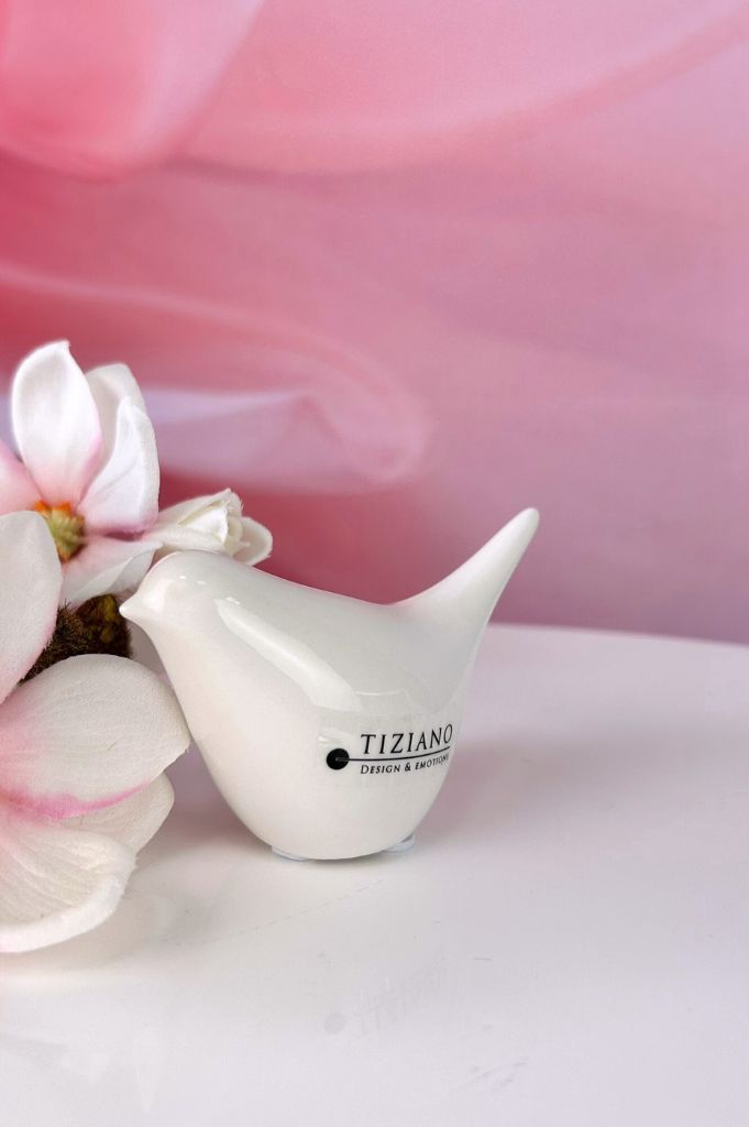 Deko Vogel Alfredo creme-weiß