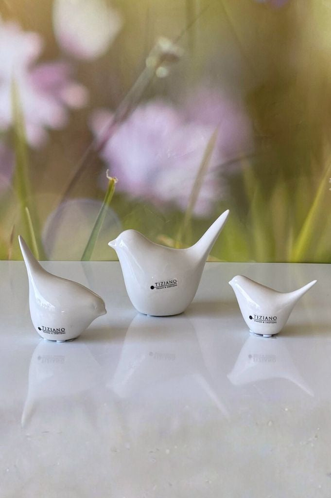 3er Set Vogel Alfredo creme-weiß