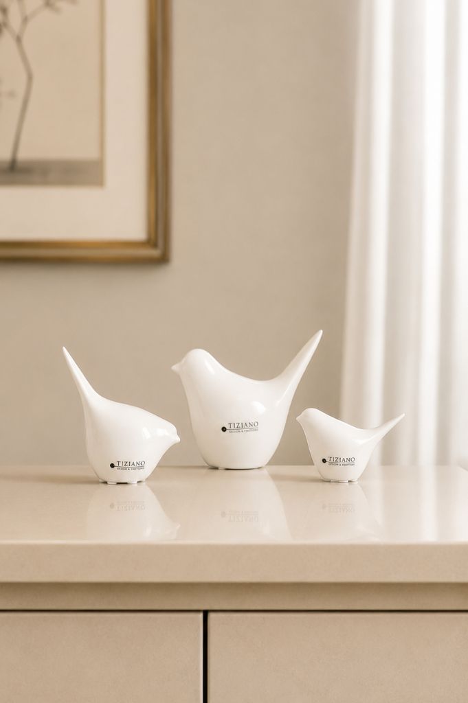 Deko Vogel Alfredo creme-weiß