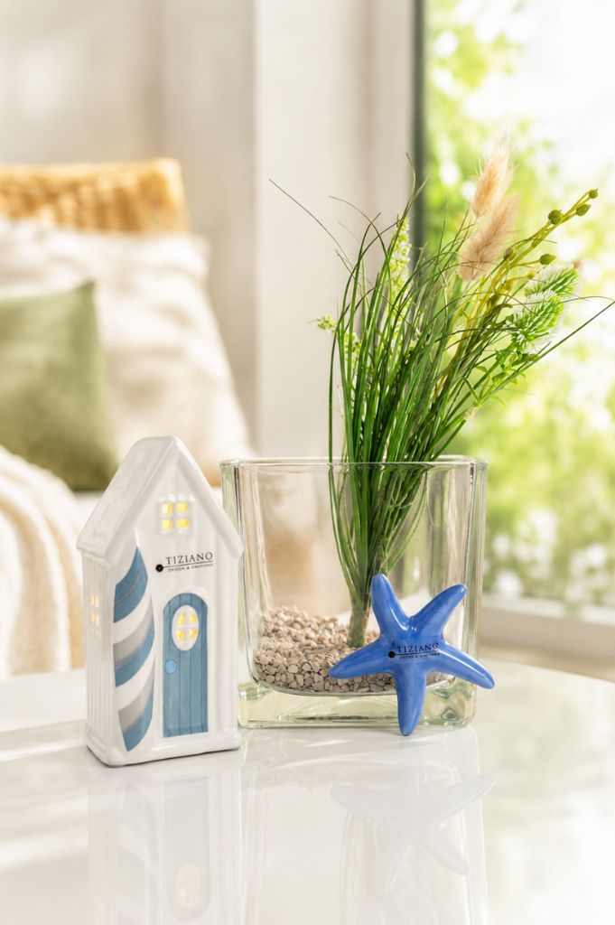 Dekoset Glas Alone mit Beachhouse Fano LED + Seestern