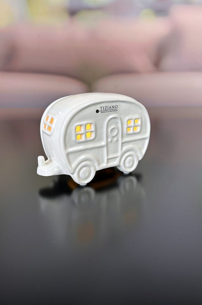 Set Auto Ente Milo+Wohnwagen Casina creme-weiß