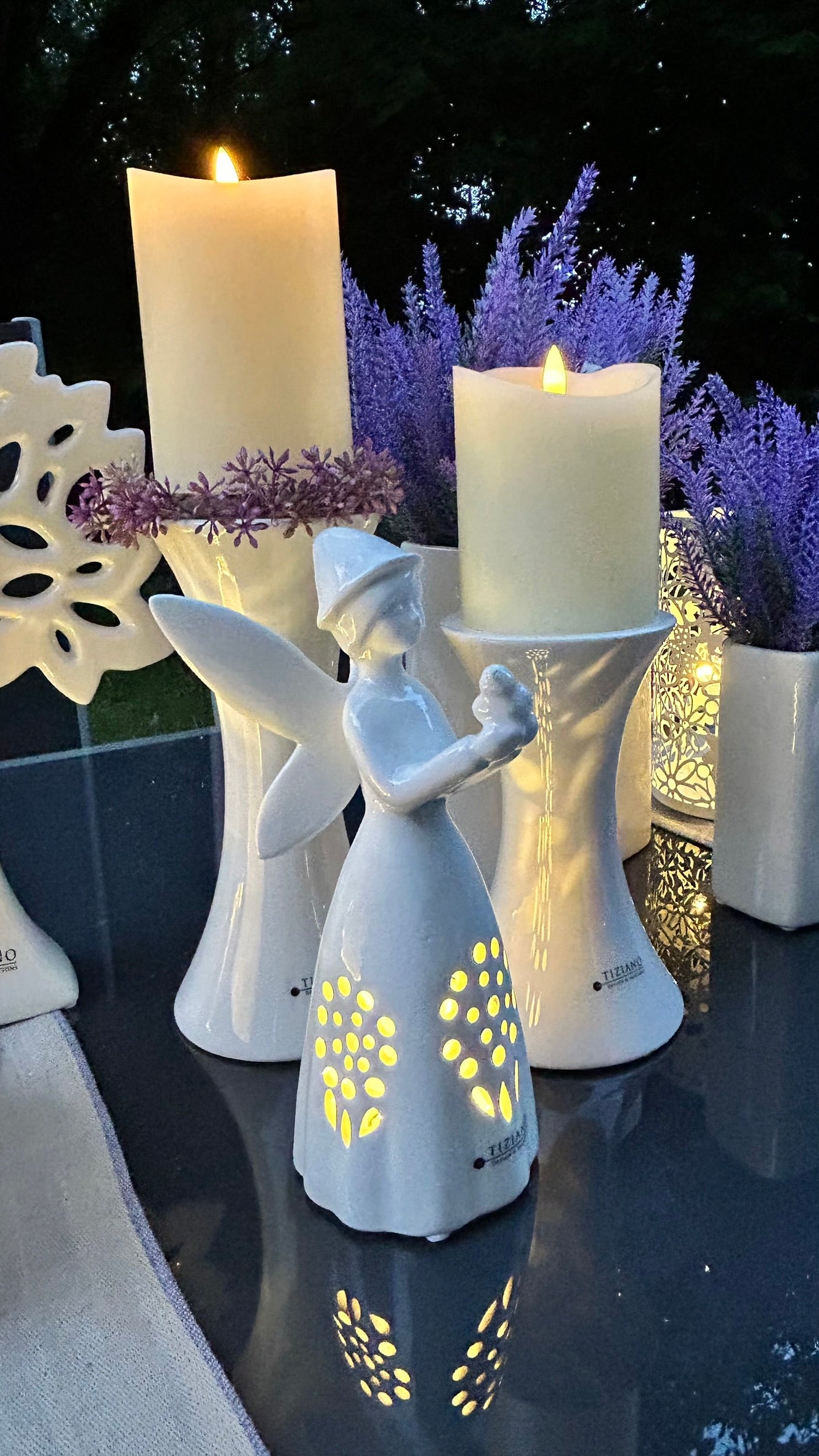 Deko Fee Aria LED creme-weiß