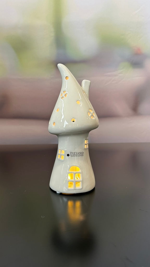 Dekoset Venezia mit Haus Assisi LED creme-weiß