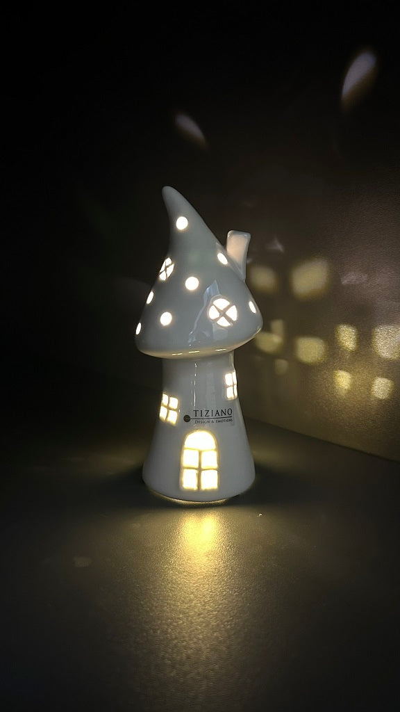 Dekoset Venezia mit Haus Assisi LED creme-weiß