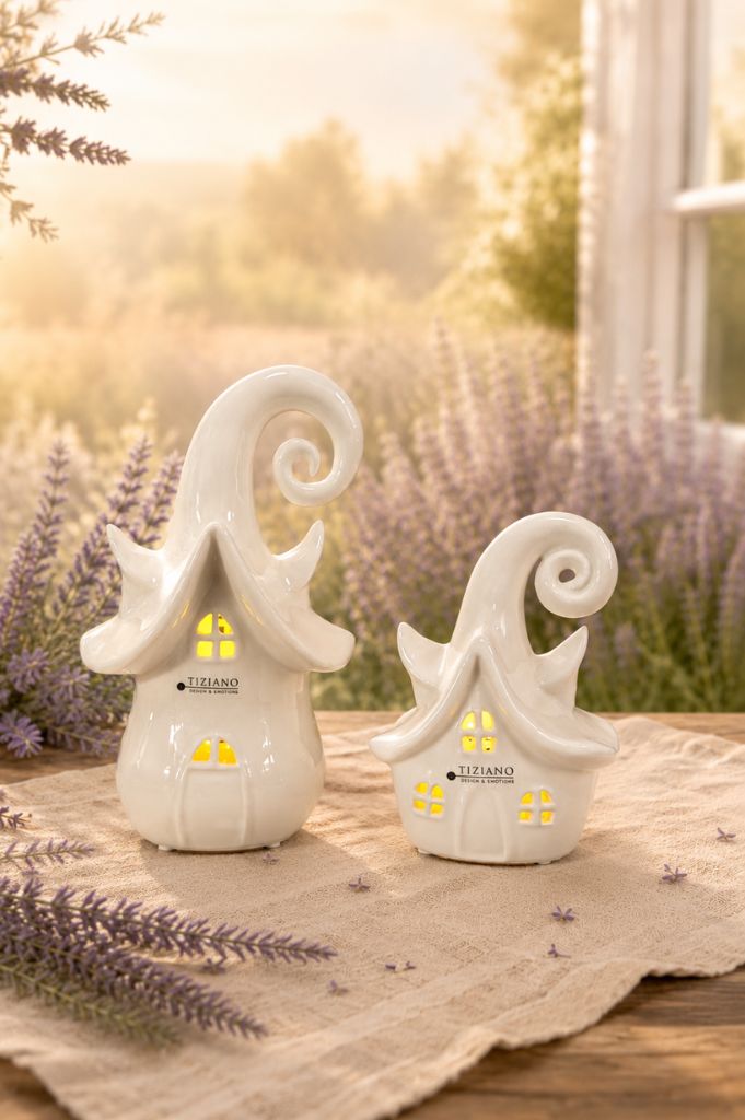 Deko Haus Avalon LED creme-weiß