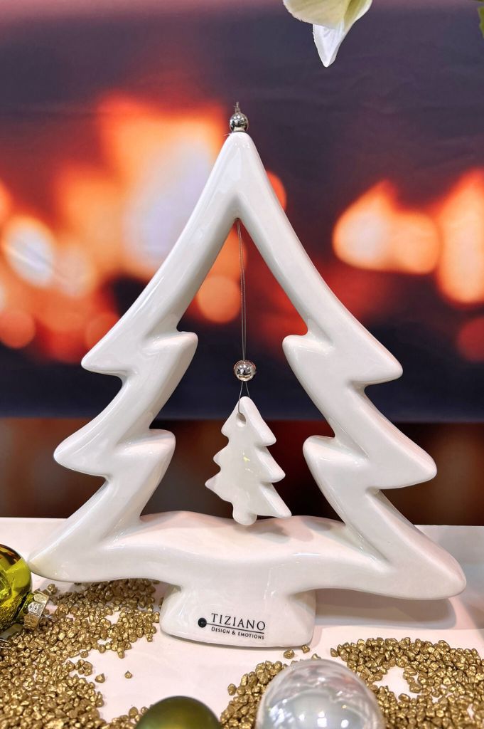 Dekobaum Saphira creme-weiß mit Anhänger – Tiziano Home