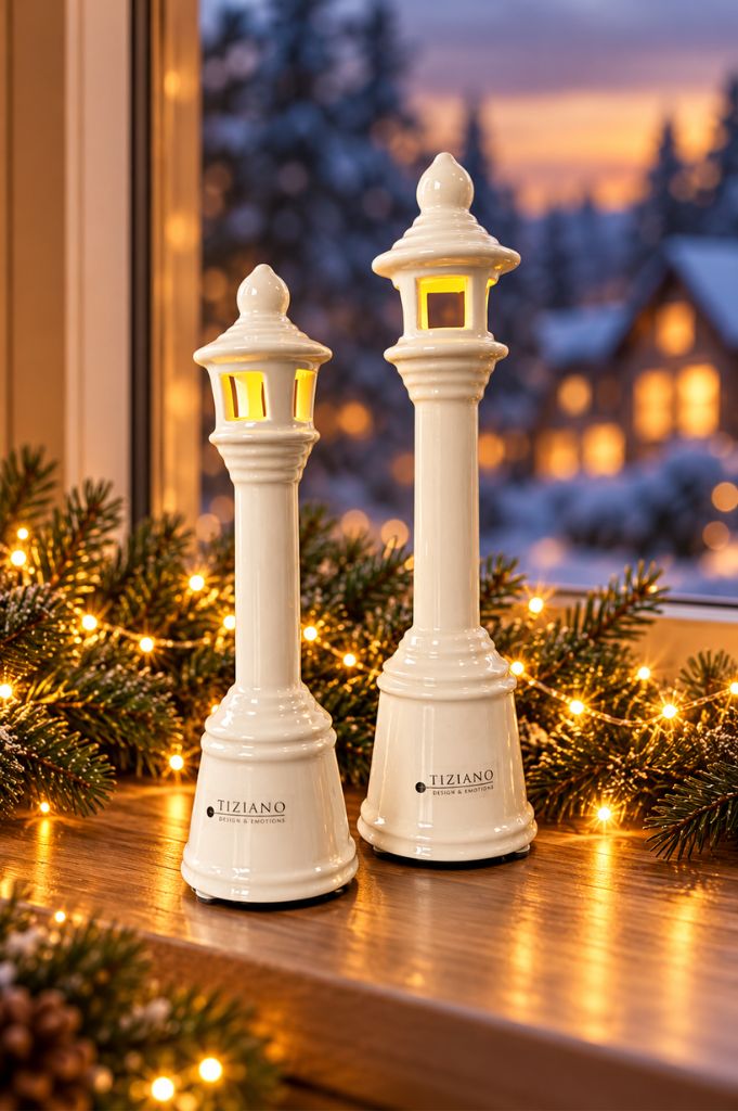 Deko Laterne Bianco LED creme-weiß