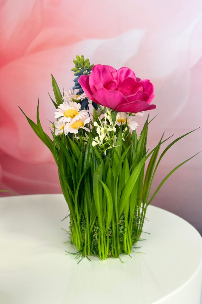 Deko Blumenmix auf Grassockel