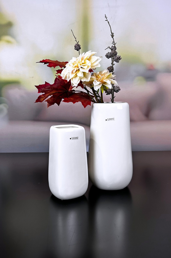 Vase Brezone creme-weiß