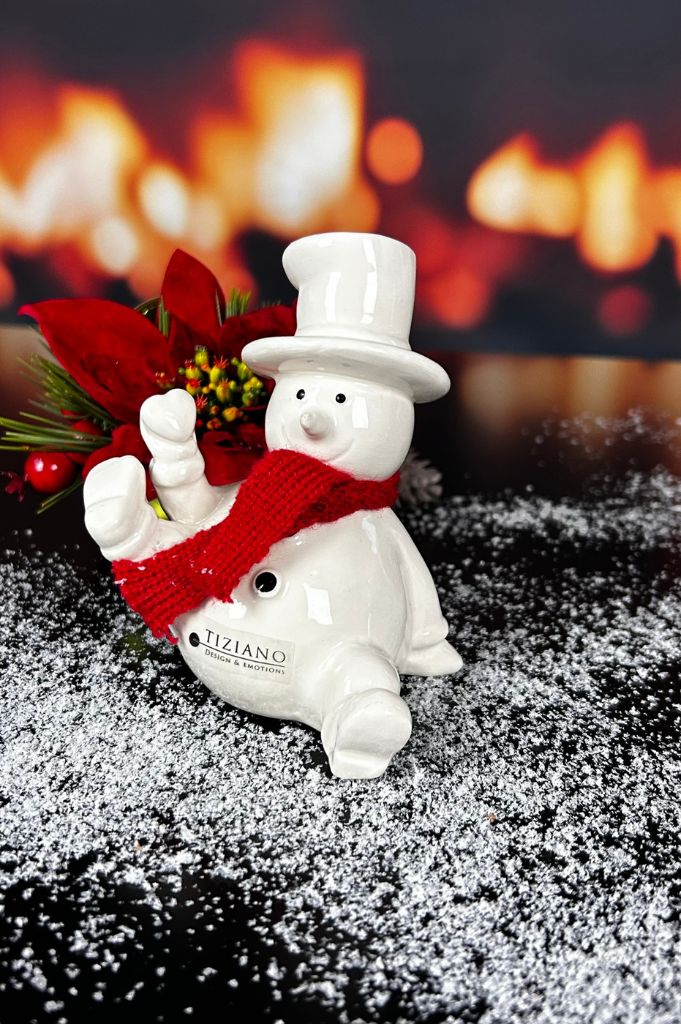 Deko 2er Set Schneemann Carlo mit rotem Schal