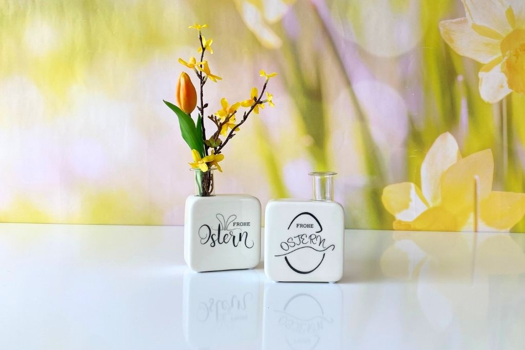 Vase Casale mit Reagenzglas und Schrift in 2 Versionen