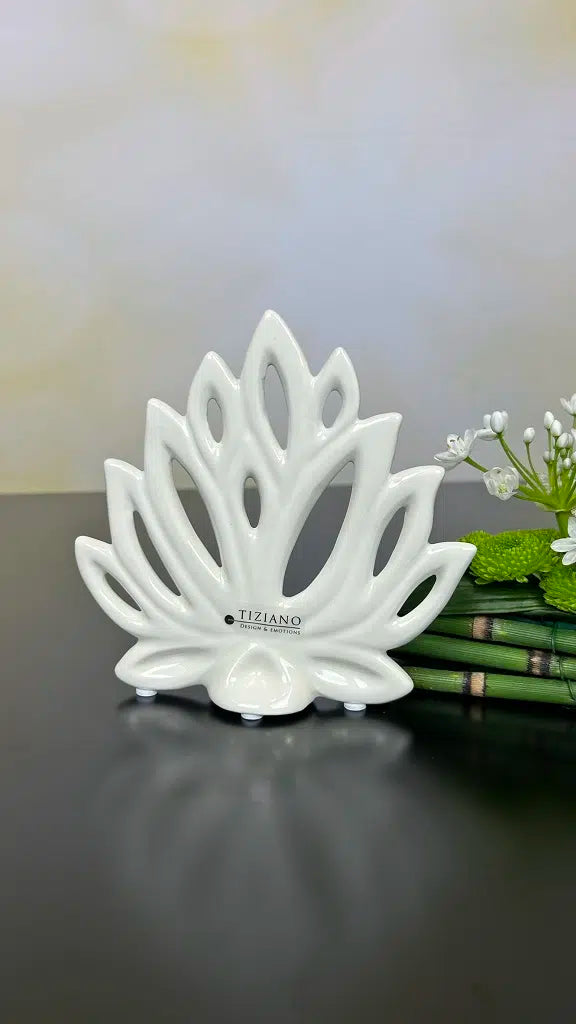 Deko Lotusblume Casca creme-weiß