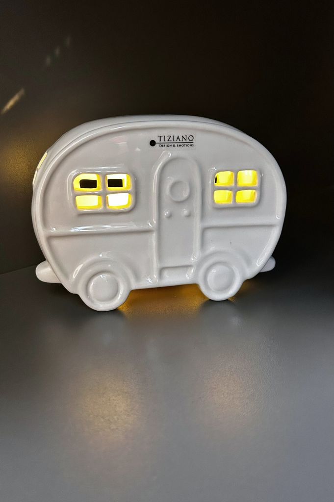 Set Auto Ente Milo+Wohnwagen Casina creme-weiß