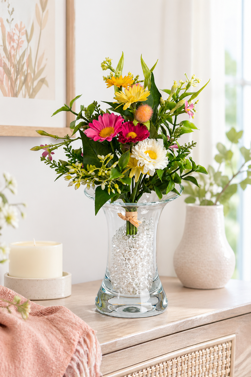 Tischdeko 30cm Blumenmeer bunt