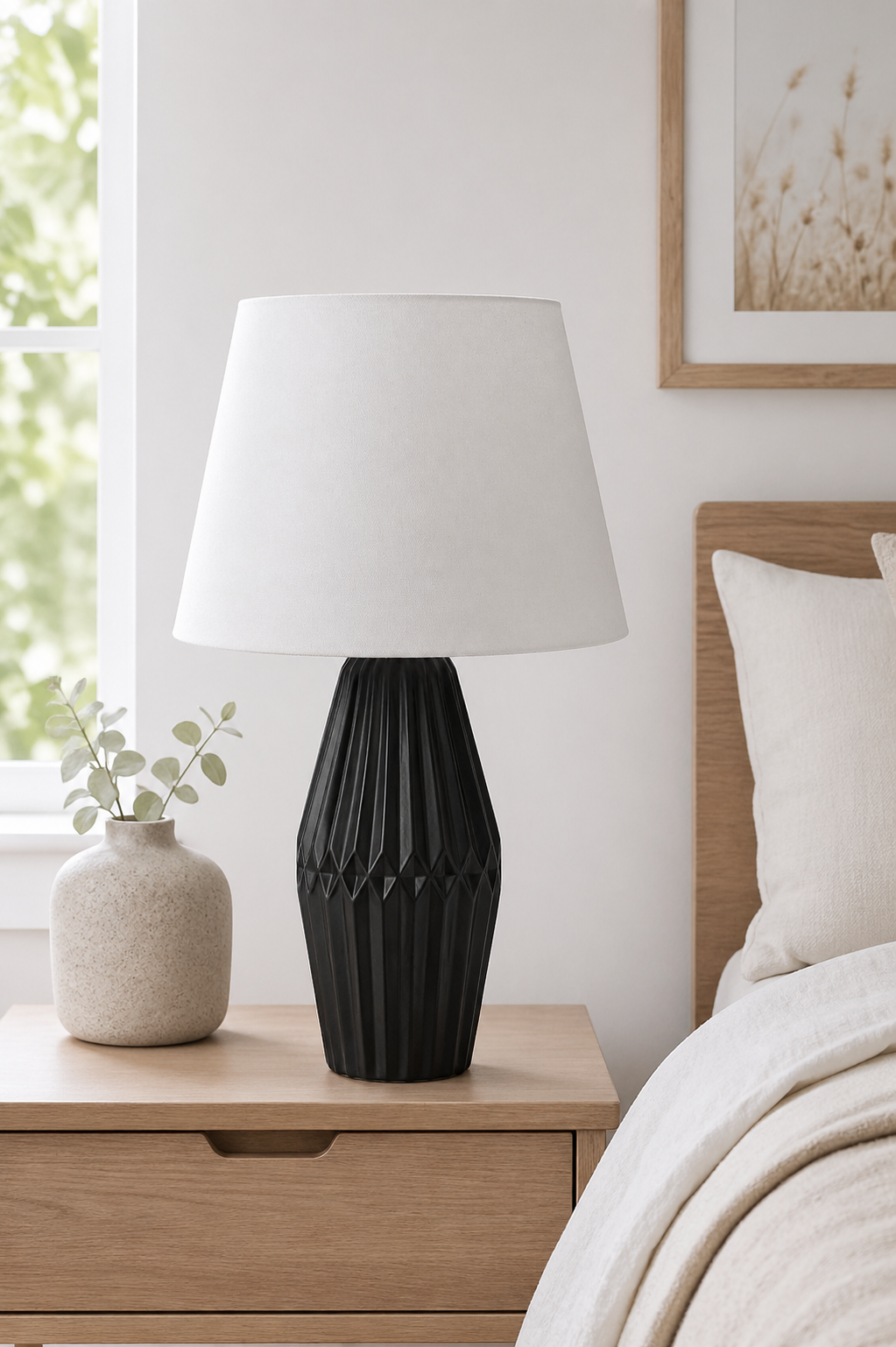 Deko Lampe 57cm hoch schwarz-matt