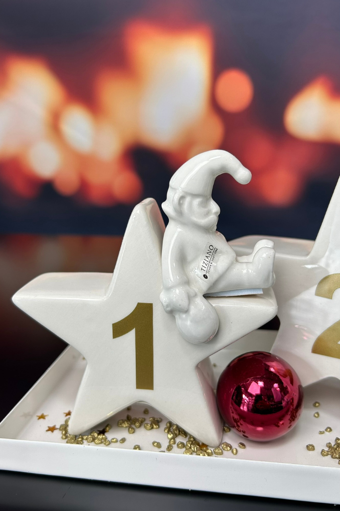 Dekoset Advent Metallschale Legri mit Stern Cometa+Tinello