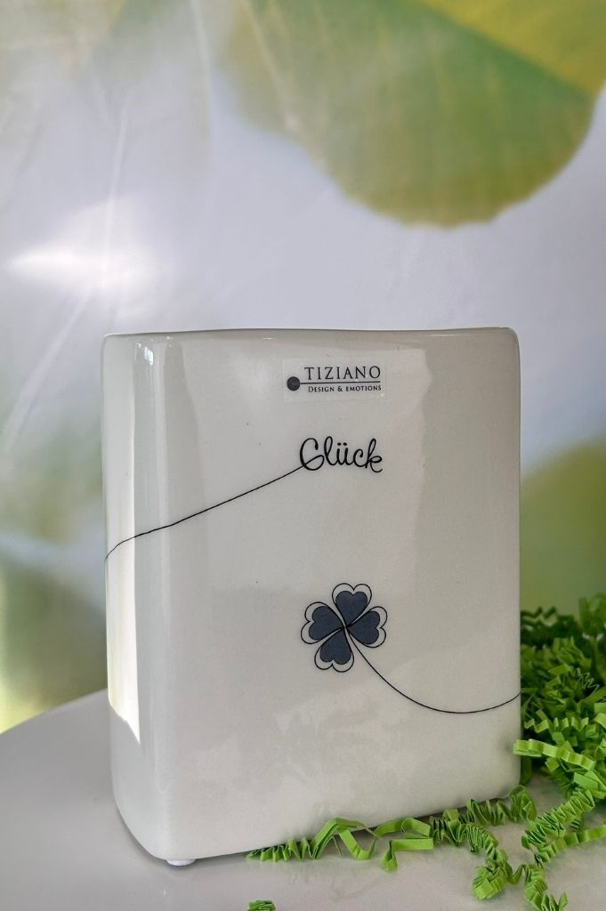 Geschenkbox Vase Crosia Glück+Hufeisen Fortuna+Alegra