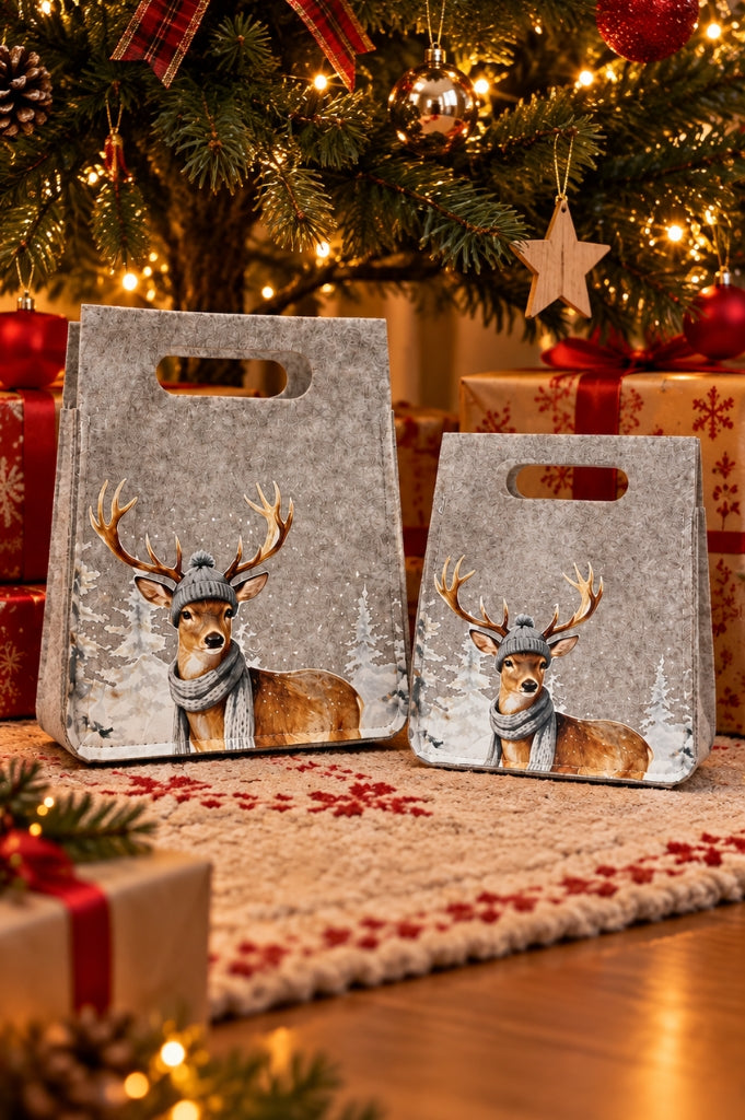 Deko Filztasche mit Hirsch