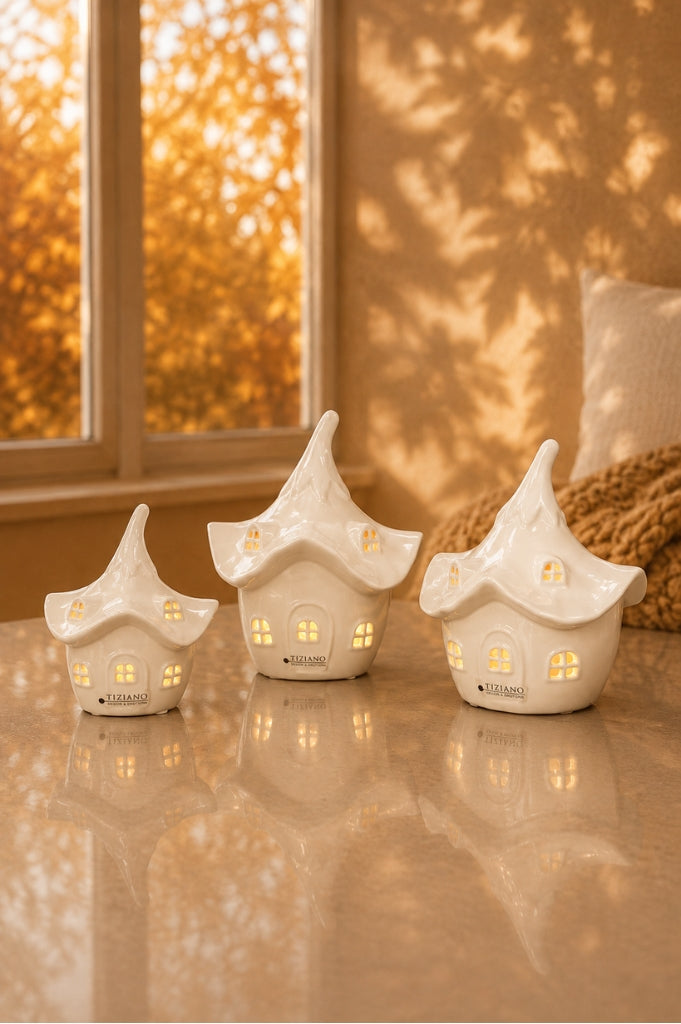 Deko Haus Bobelli creme-weiß LED