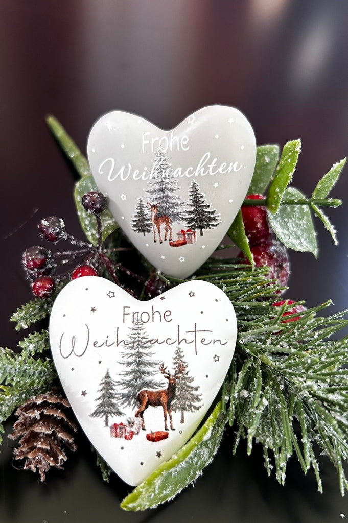 Deko Herzen 6cm Winter mit Botschaft