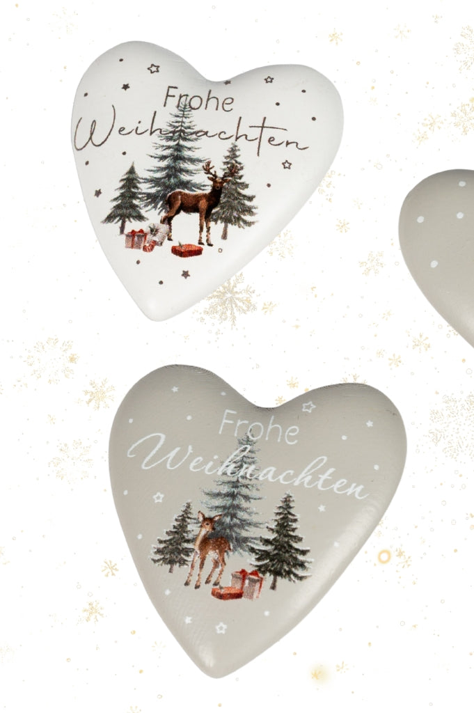 Deko Herzen 6cm Winter mit Botschaft