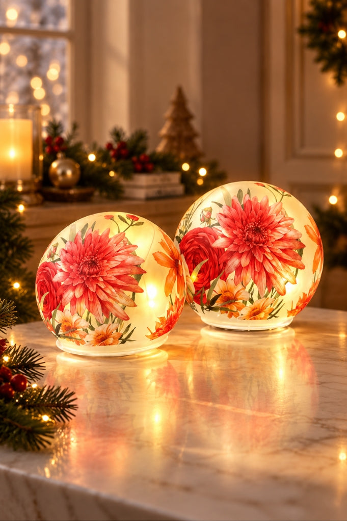 Deko Lichtkugel LED Sommerblumen