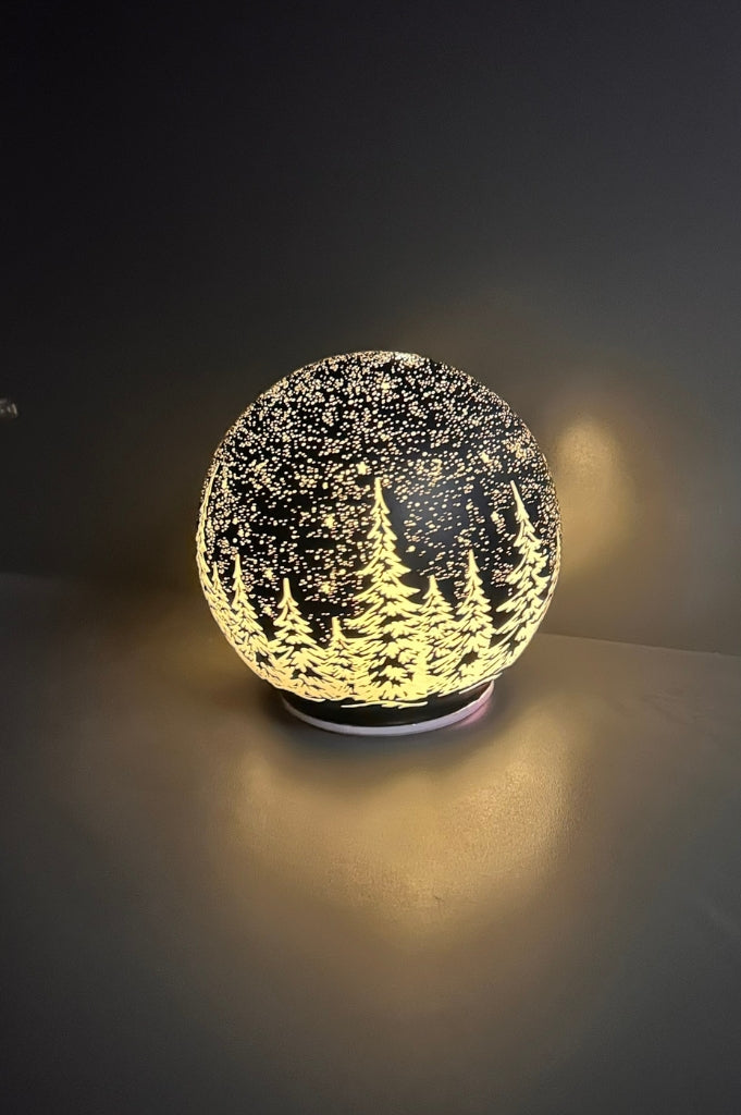 Deko Dreh Kugel LED Winternacht schwarz