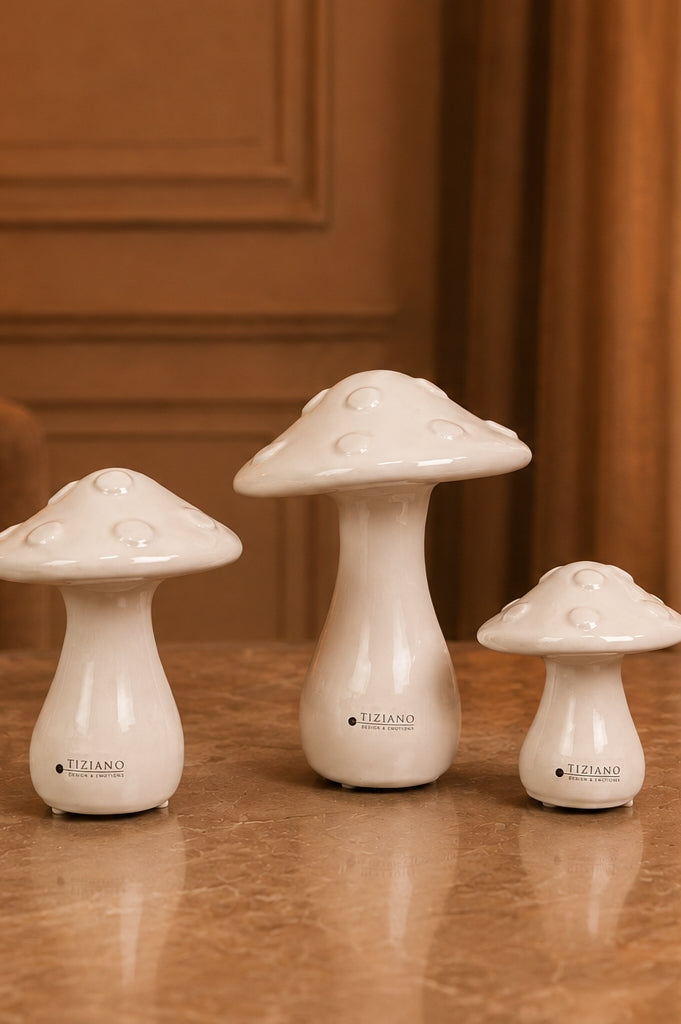 Deko Pilz Ponti creme-weiß