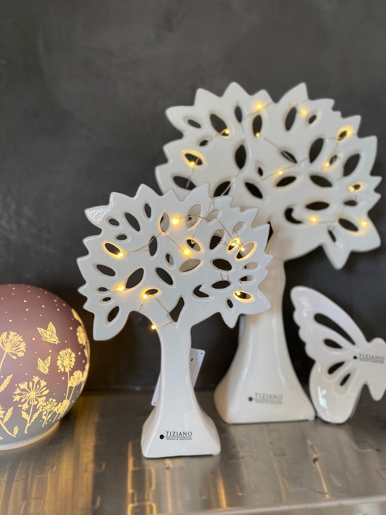 Dekobaum Gavello creme-weiß