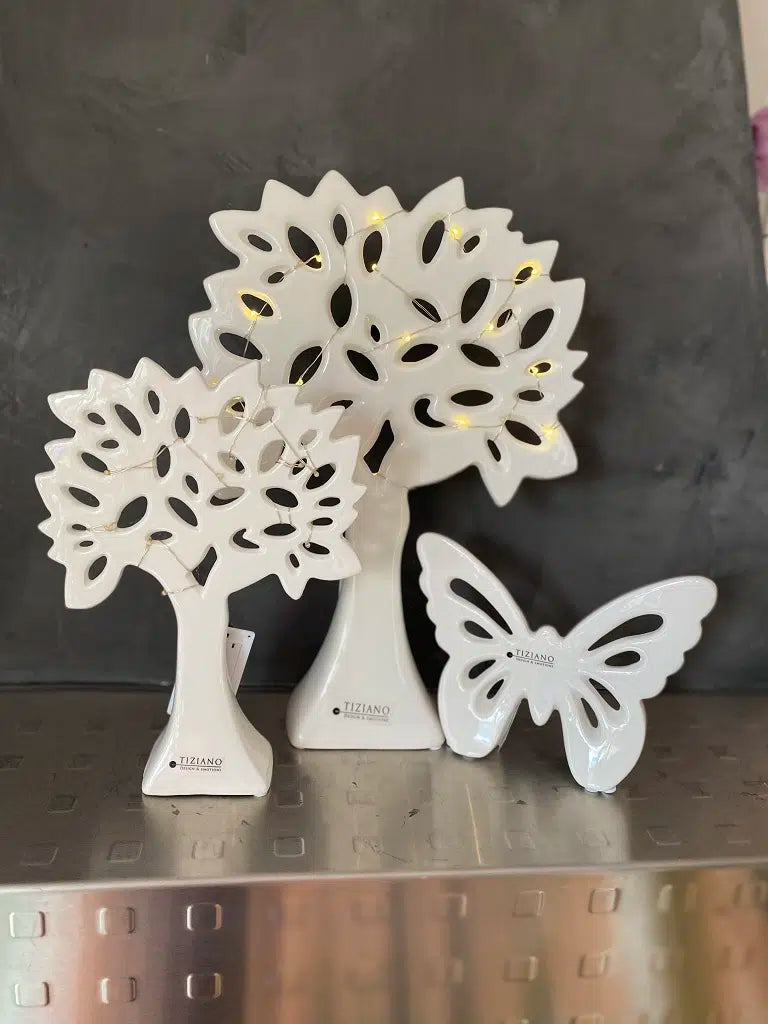 Dekobaum Gavello creme-weiß