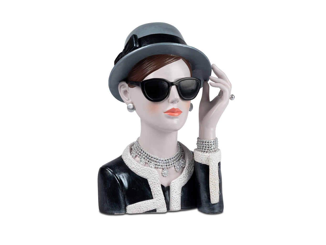 Deko Büste Lady 27cm schwarz