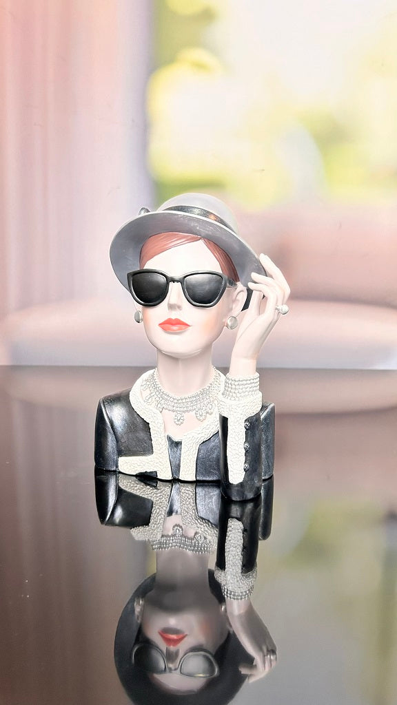 Deko Büste Lady 27cm schwarz