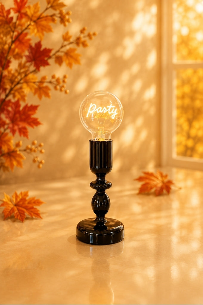 Dekolicht Savazza 27cm Glas schwarz Motiv Party – Tiziano Home