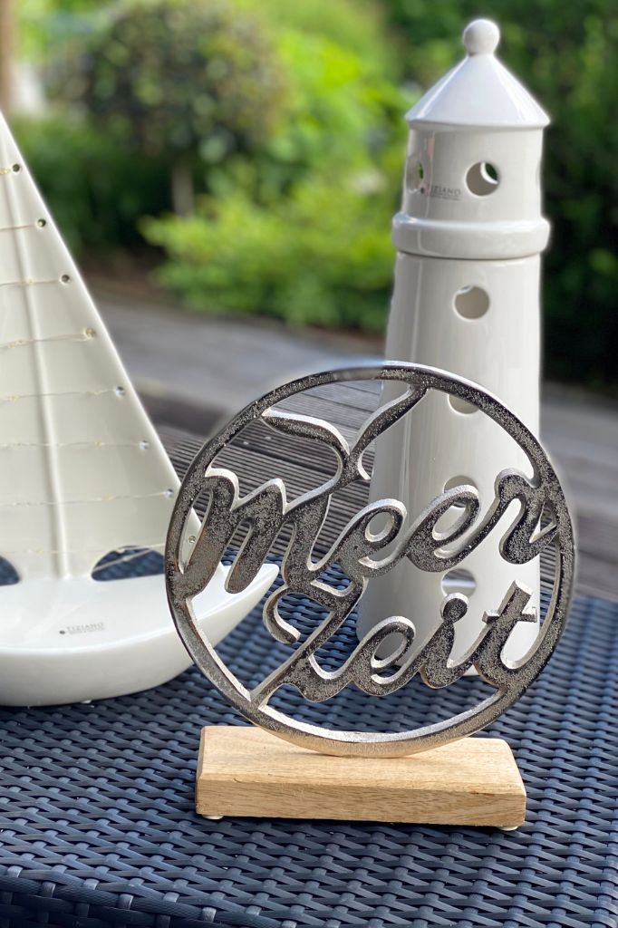 Dekoobjekt Meerzeit mit Holz