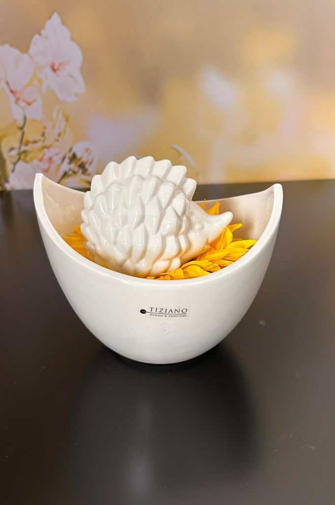 Dekoset Schale Arco+Pilz Niara LED+Igel Max creme-weiß