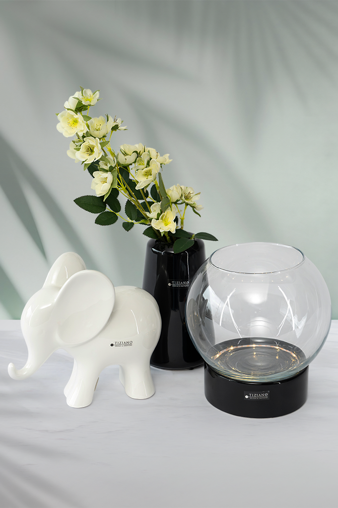 Dekoset LED Ovaro mit Vase Luminara schwarz