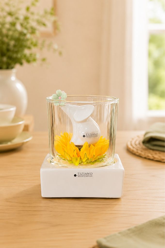 Dekoset Tischlicht Mantova LED+Elefant Leon+Sonnenblume
