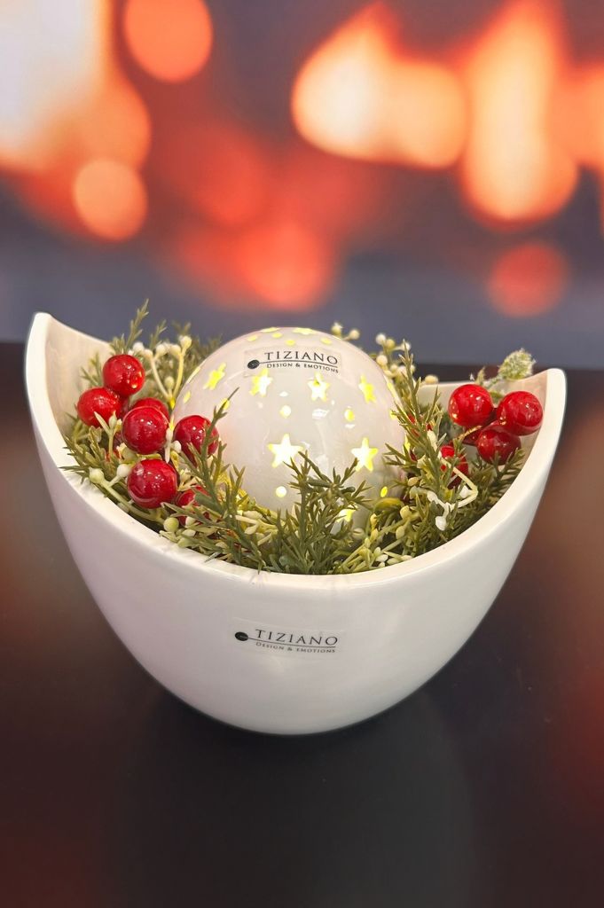 Dekoset Schale Arco mit Beeren und Padova LED