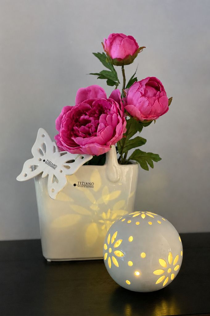 Dekoset Vase Cesta mit Tadino und Schmetterling Marilin